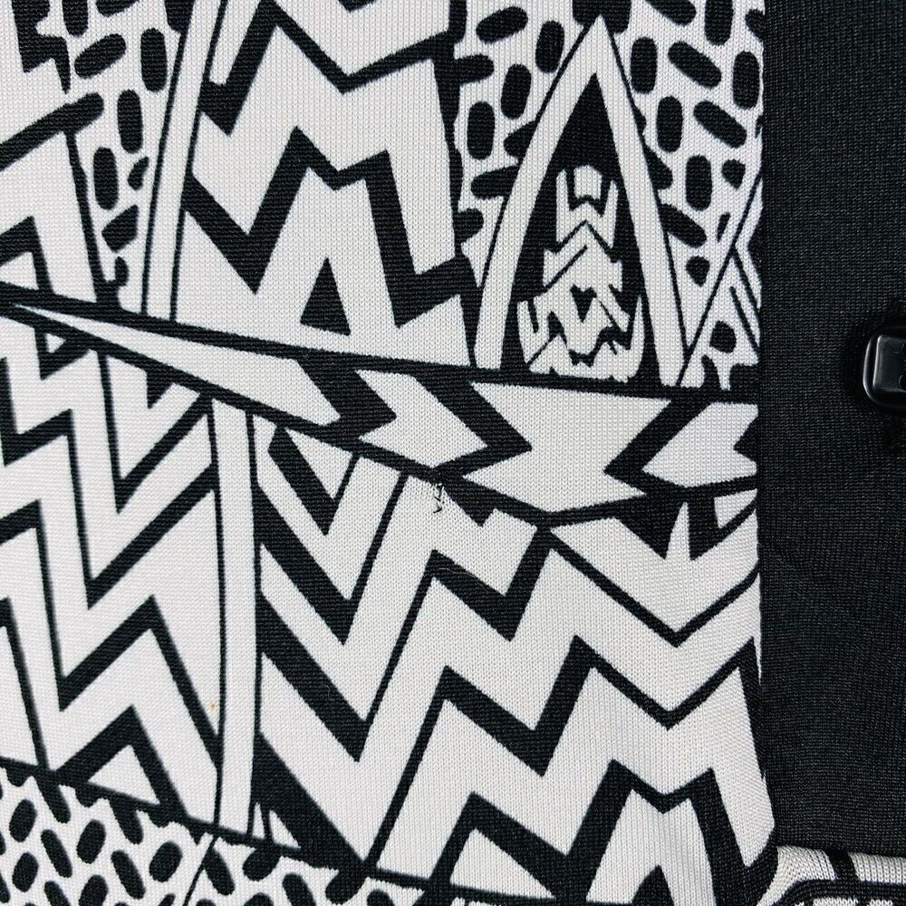 Simply Aster By Firmiana Size 1X Abstract Print Tunic Top White Black 3/4 Sleeve - Picture 3 of 6